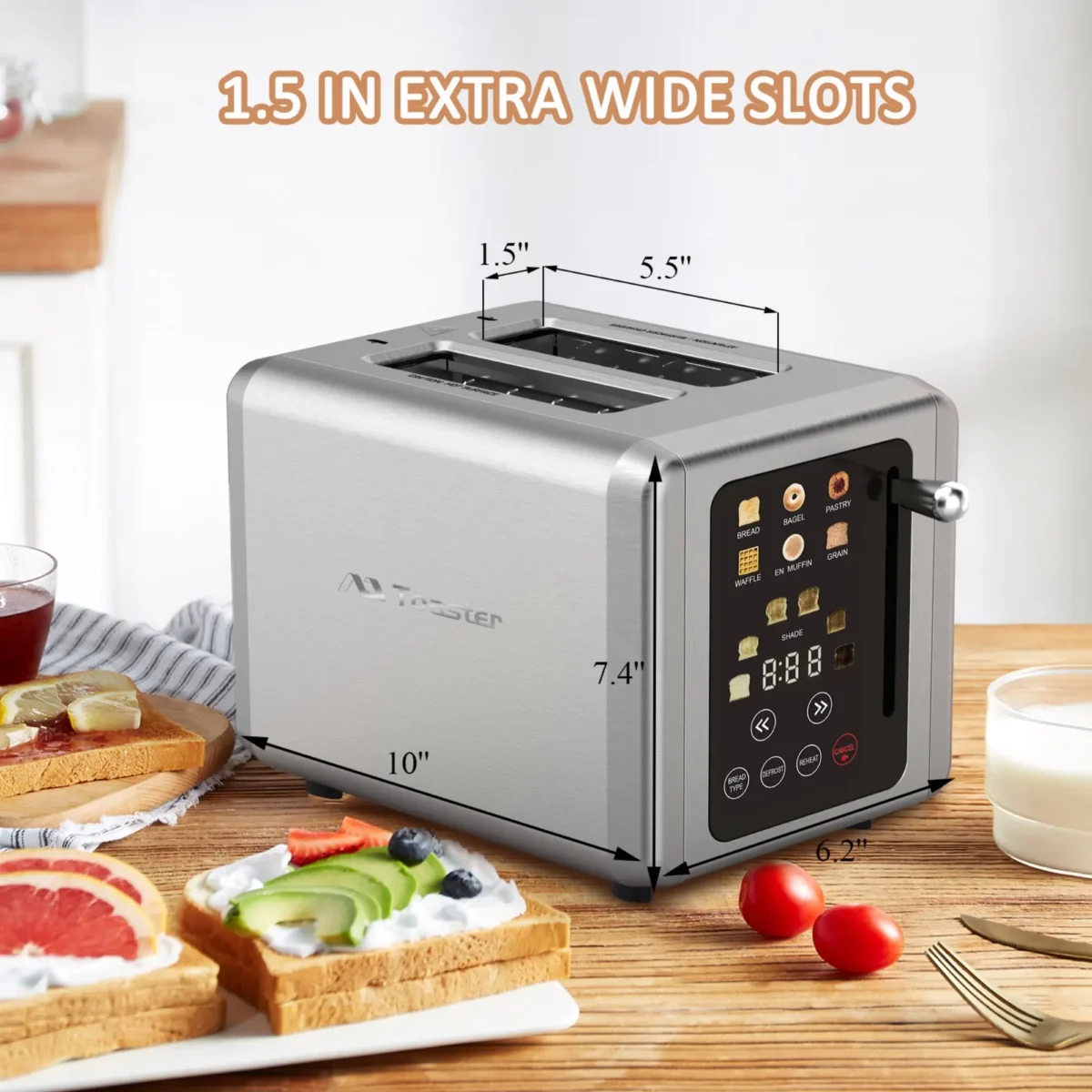 Au Toaster 1.5 Inches Extra Wide Slots